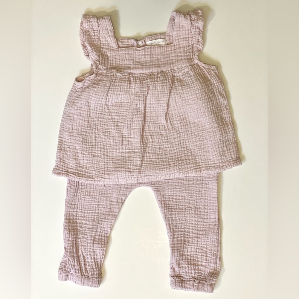 Grayson Threads Muslin set in blush pink 100% cotton Sleeveless Top with Pants